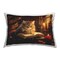 Cat Reading Cozy Library Design by Michael David Ward Outdoor Printed Pillow